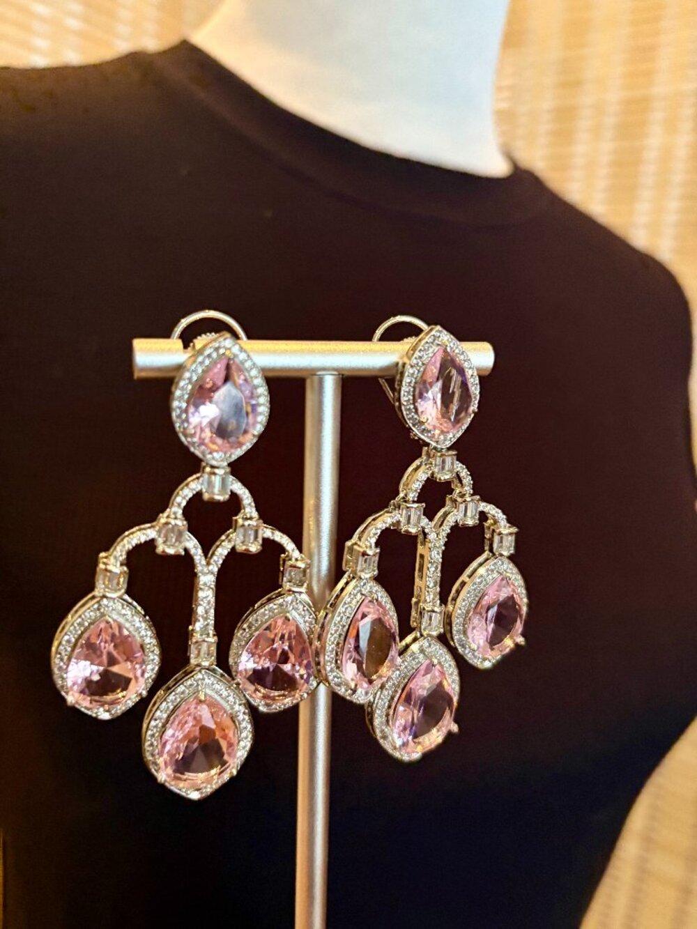 Pink Cubic Zirconia Earrings
